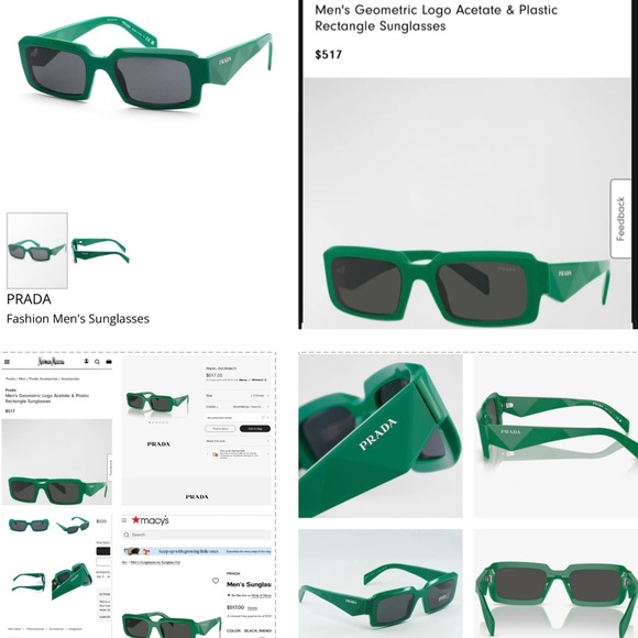 PRADA UNISEX GREEN SUNGLASSES AS SEEN ON CELEBS LIKE MONICA DENISE - Picture 3 of 16